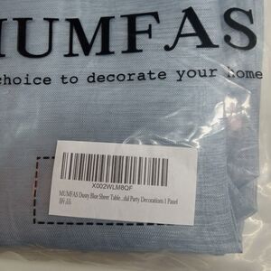 MUMFAS Dusty Blue Chiffon Table Runner Sheer Wedding Runner 34x122 Inches...